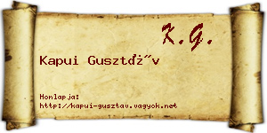 Kapui Gusztáv névjegykártya