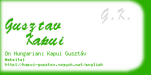 gusztav kapui business card